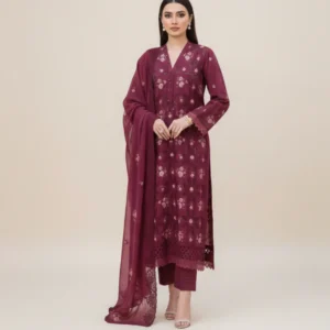 AALAYA Women's Embroidered Lawn - 3 Piece