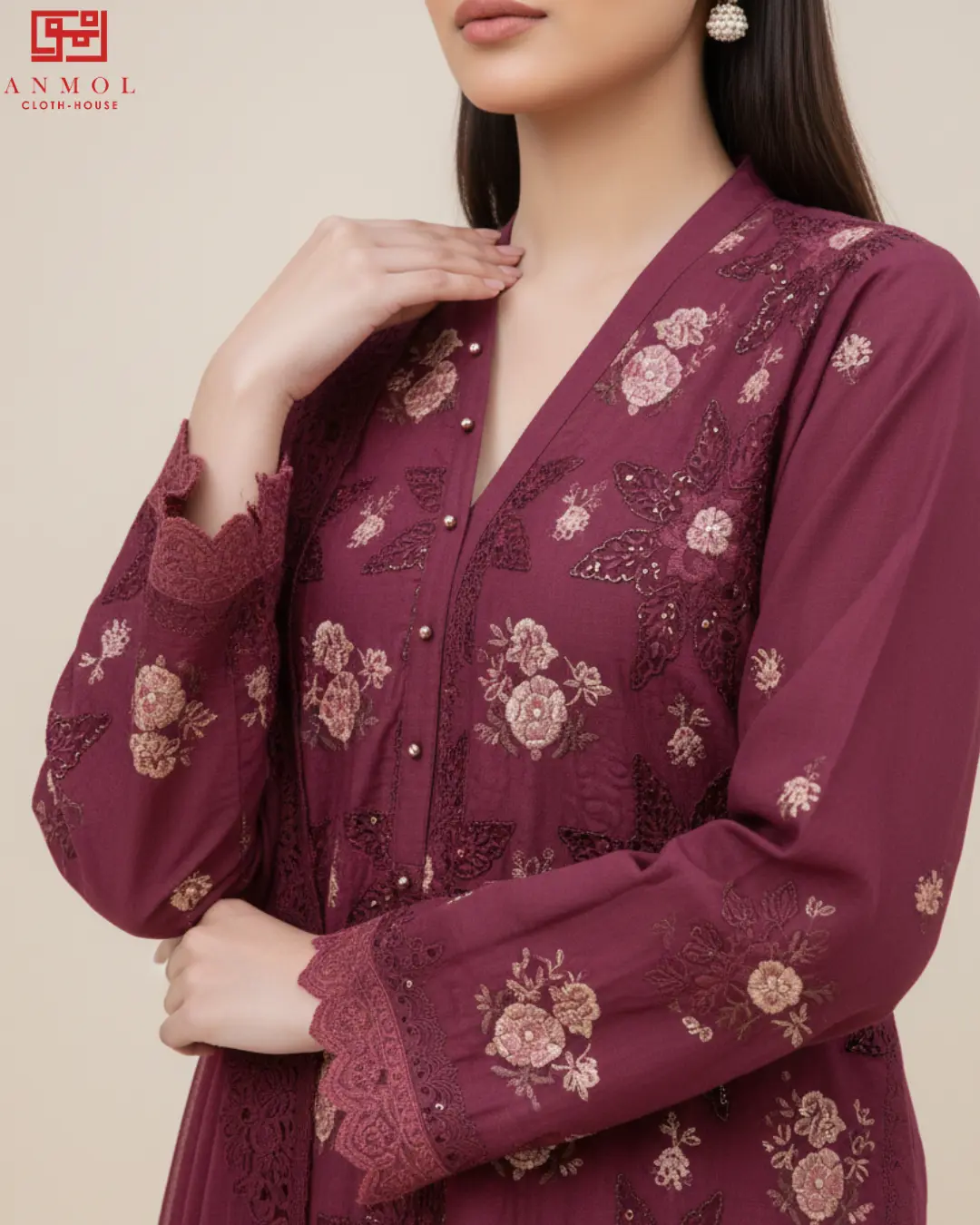 AALAYA Women's Embroidered Lawn - 3 Piece - Image 2