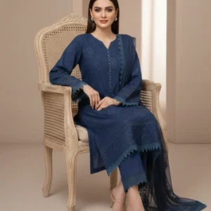 AALAYA Women's 3 Piece Embroidered Lawn