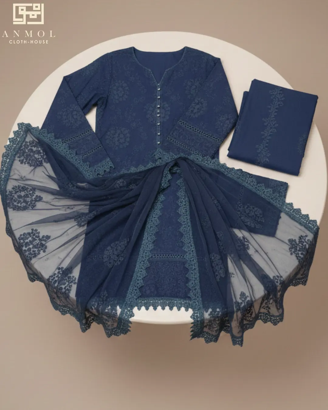 AALAYA Women's 3 Piece Embroidered Lawn - Image 3