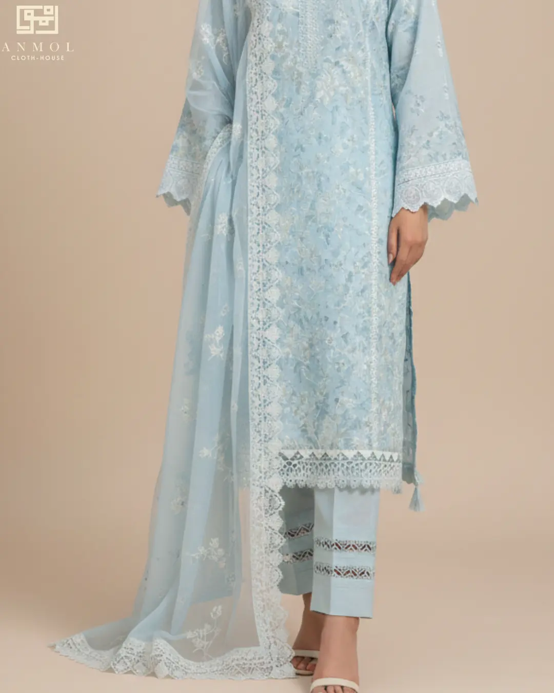 Women's Embroidered Lawn By AALAYA - 3 Piece - Image 2