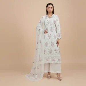 3 Piece Premium Embroidered Lawn By AALAYA
