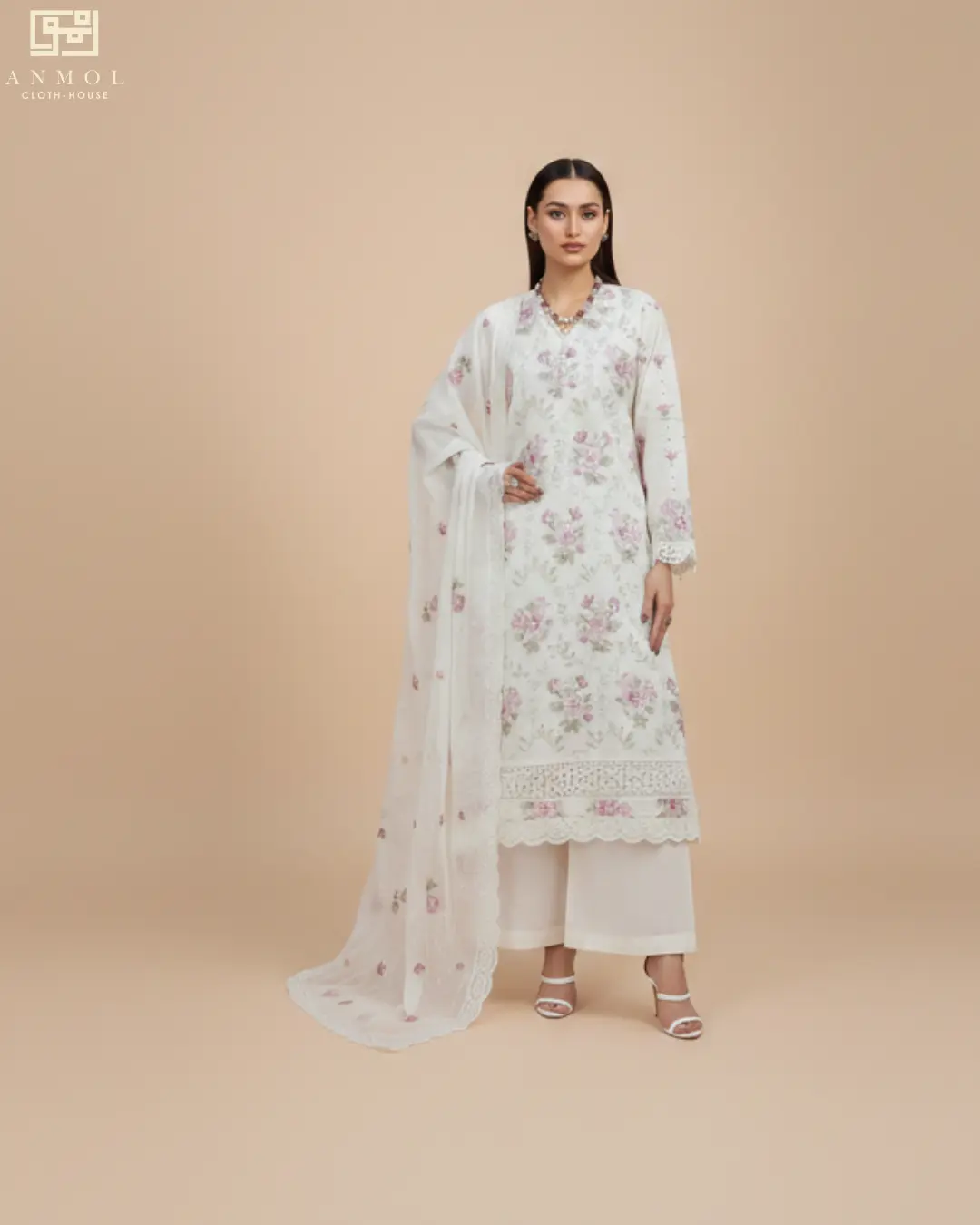 3 Piece Premium Embroidered Lawn By AALAYA