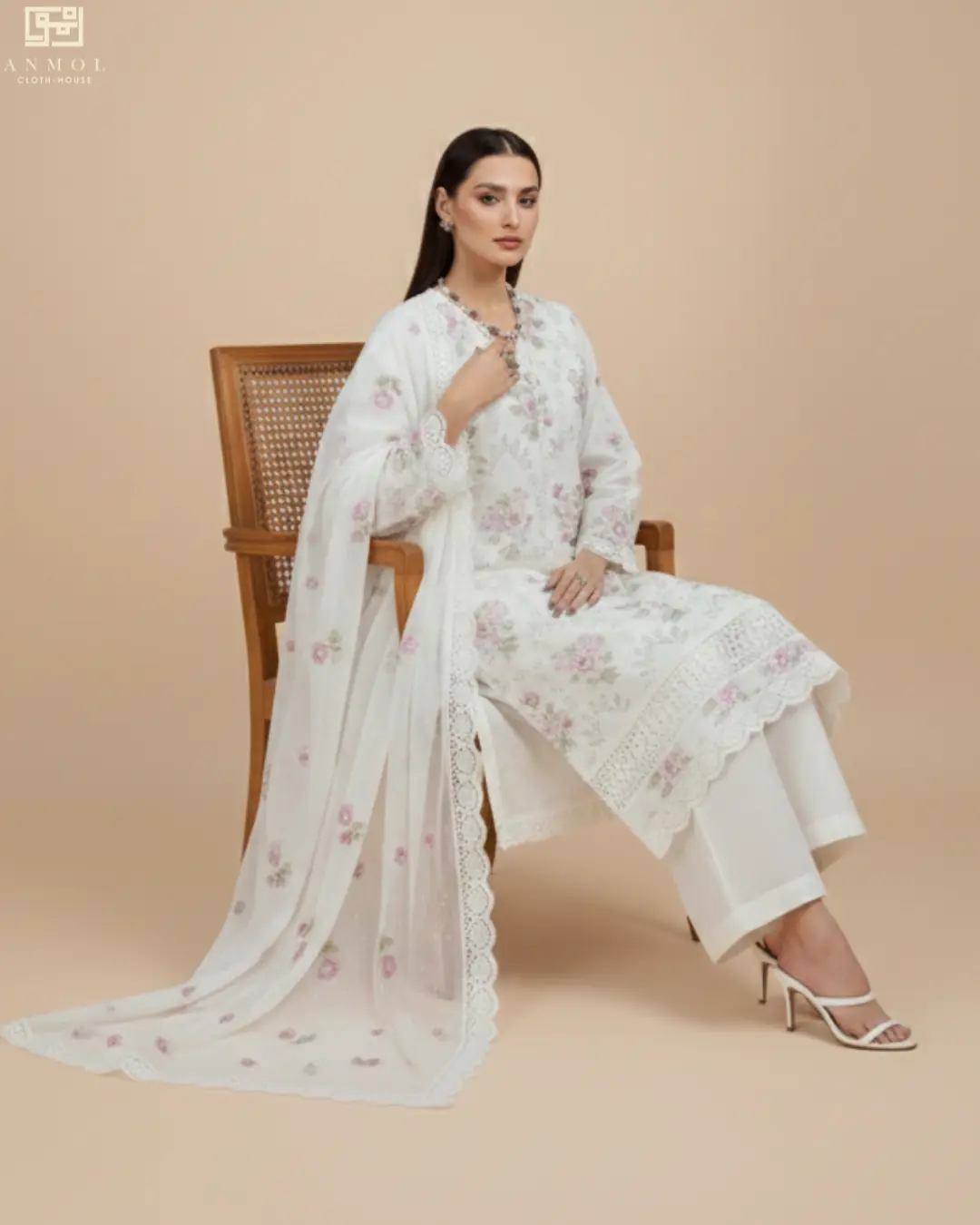 3 Piece Premium Embroidered Lawn By AALAYA - Image 2