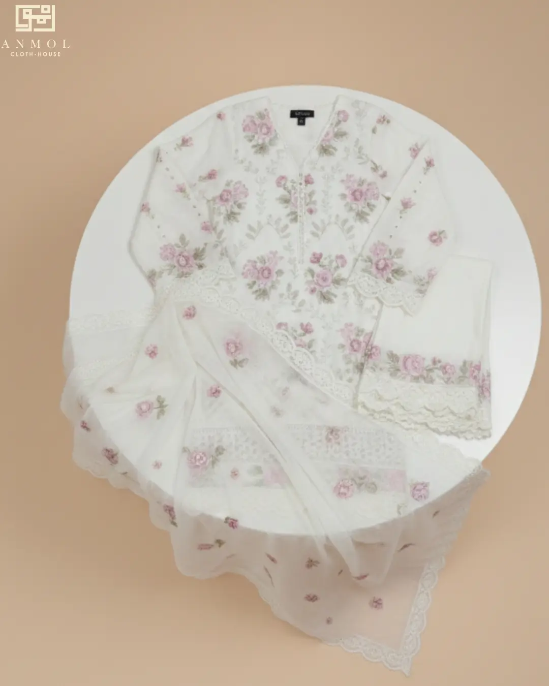 3 Piece Premium Embroidered Lawn By AALAYA - Image 3