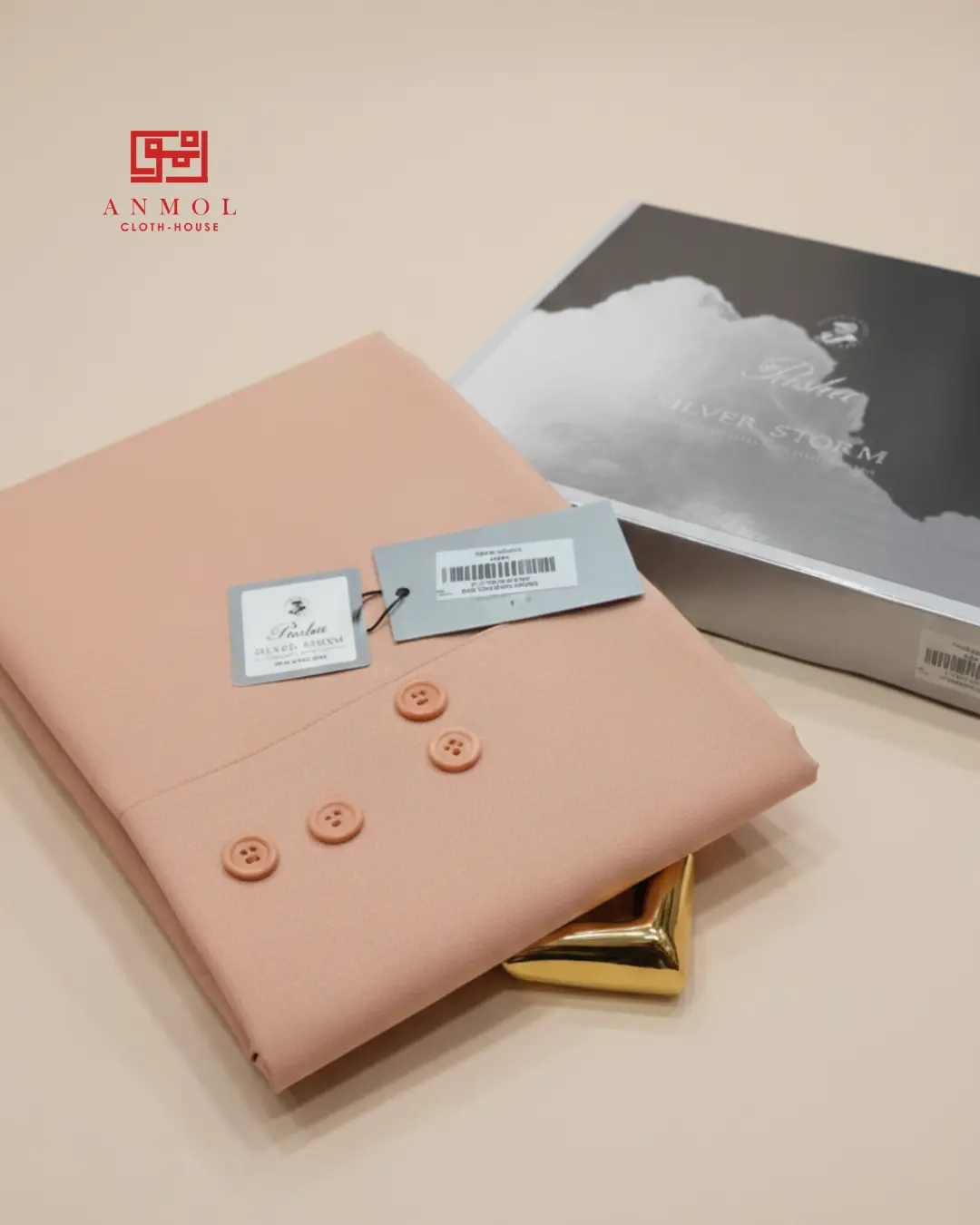 Pasha Silver Storm Latha – Pale Peach Gents Wear - Image 2