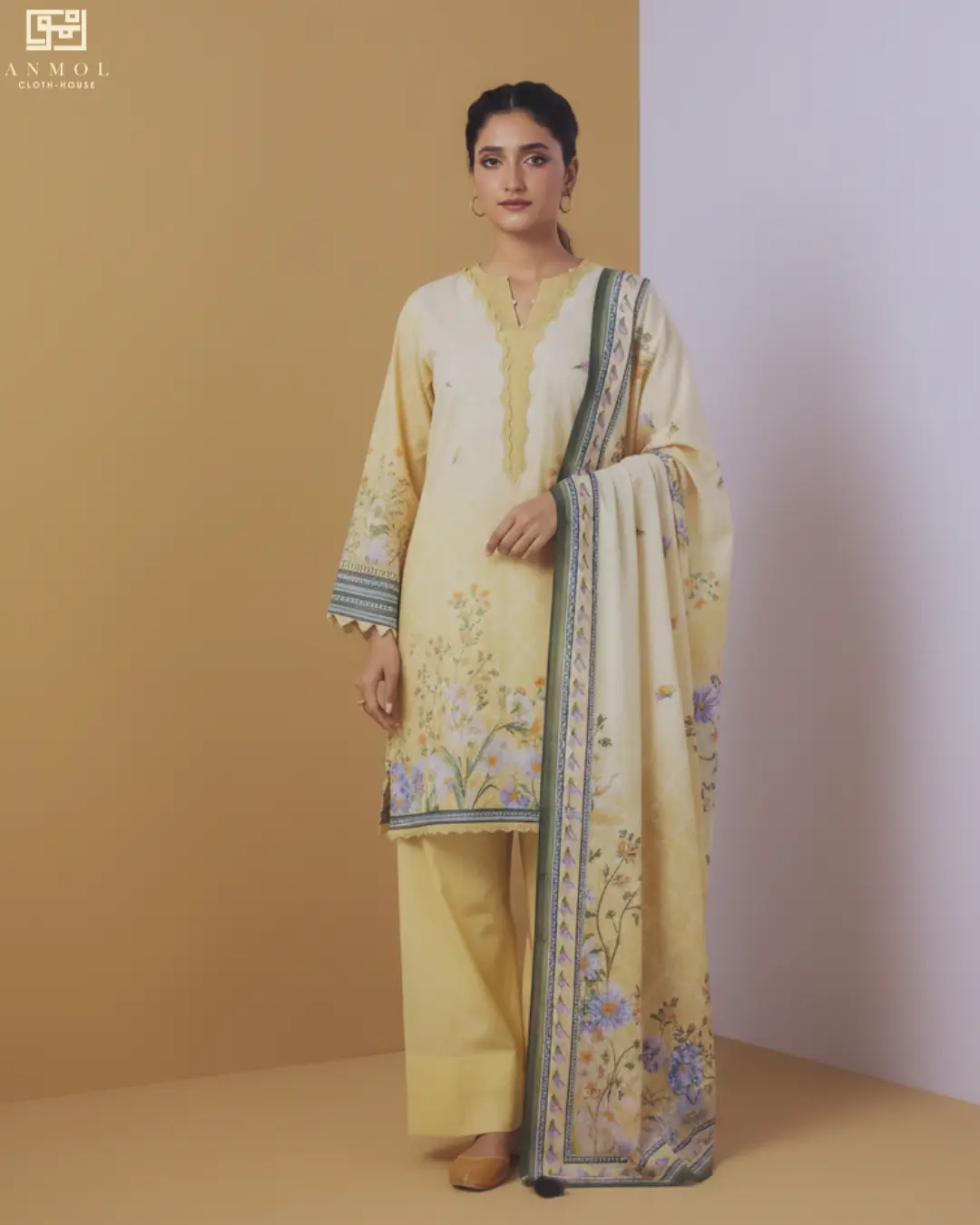 ZELLBURY Signature Floral Printed Lawn - 3 Piece