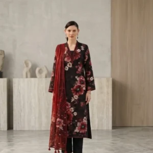 Elegant Floral Printed Lawn Suit By PASHA - Black Berry Collection