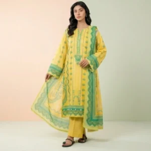 Unstitched Premium Digital Printed Lawn Suit By ZELLBURY