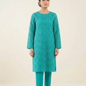 Front Chickenkari Embroidered 2 Pc Lawn Collection - Aqua Shade