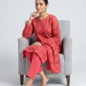 Front Chickenkari Embroidered 2 Pc Lawn Collection - Pink Shade