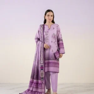 Premium 3 Piece Unstitched Printed Lawn Suit By Zellbury