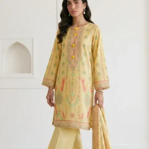 Top-Notch Elegant Printed 3 Pc Unstitched Lawn Suit By Zellbury