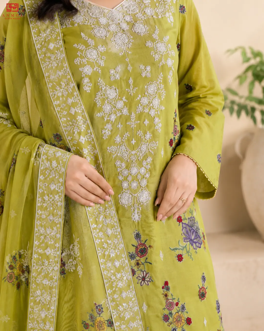 MAHAY Amaya Vol-02 – Premium Embroidered Lawn 3 Piece Suit - Image 2