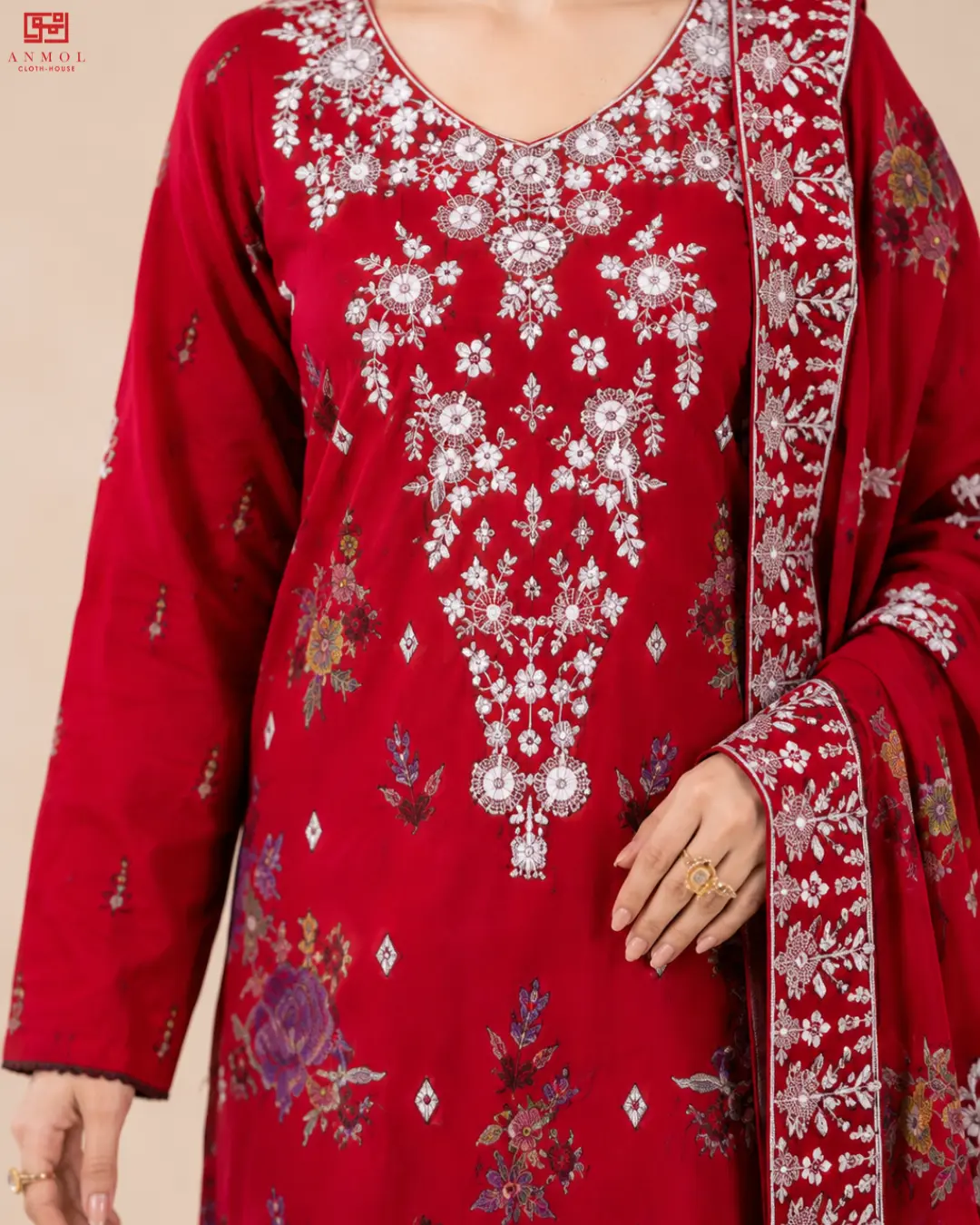 MAHAY Amaya Vol-02 – Top-Notch Embroidered Lawn 3 Piece Suit - Image 2