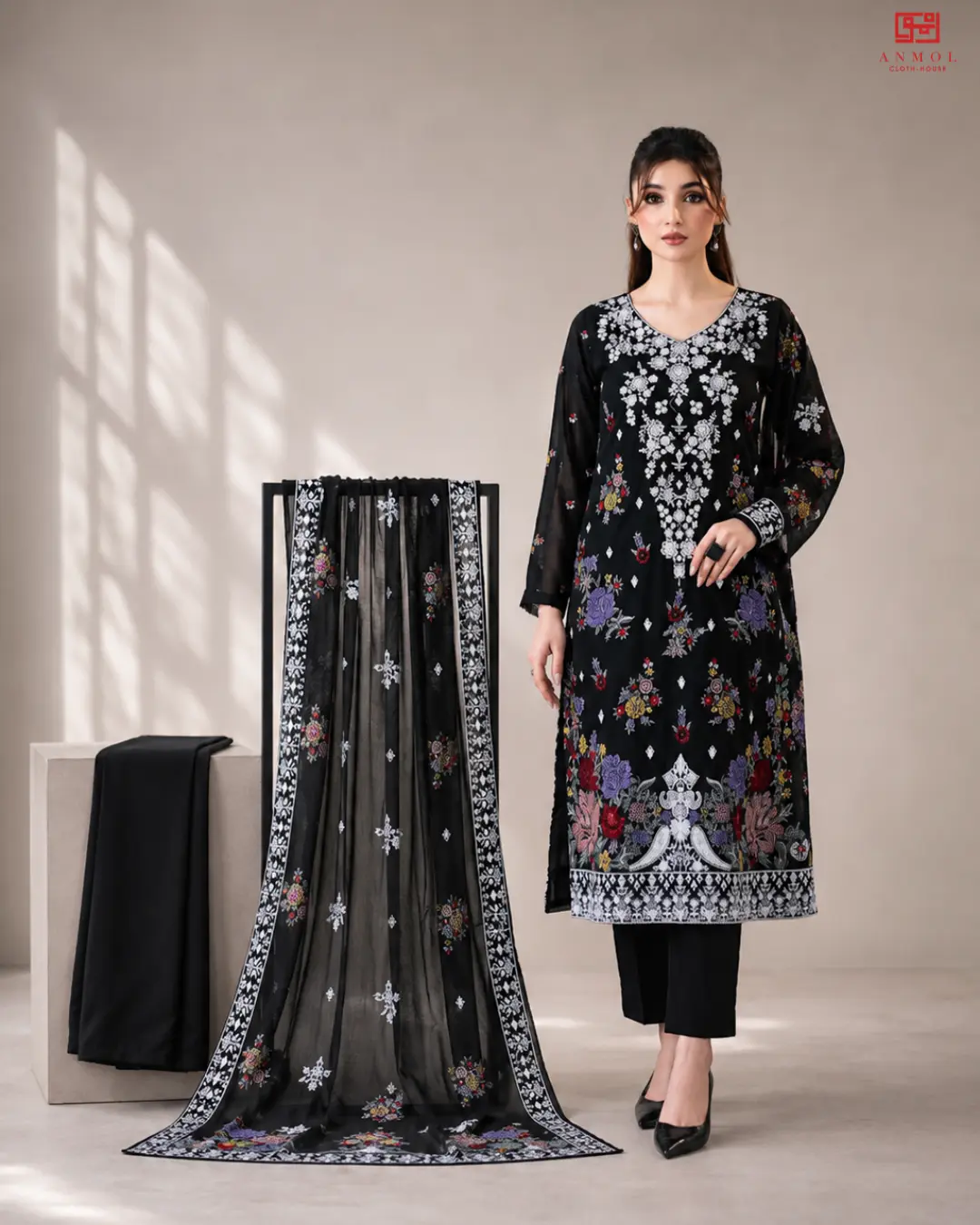 Elegant Embroidered Lawn 3 Pc Suit By MAHAY - Amaya Vol-02