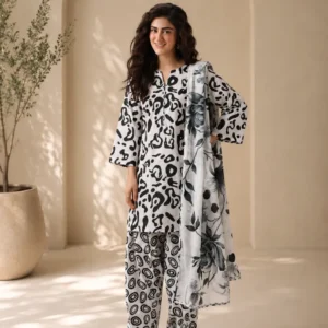 Best Selling Digital Printed Airjet Lawn 3 Piece Suit By Mahay