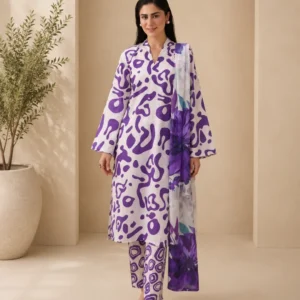Elegant Digital Printed Airjet Lawn 3 Piece Suit By Mahay