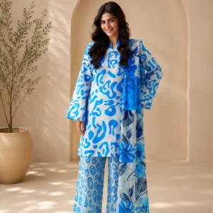Top Trending Digital Printed Airjet Lawn 3 Piece Suit By Mahay