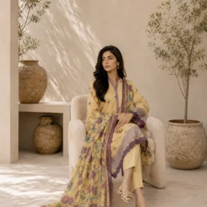 ZELLBURY – Premium 100% Pure 3 Piece Floral Lawn Suit
