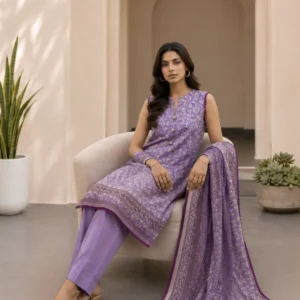 Premium Design 100% Pure Lawn 3 Piece Suit By Zellbury