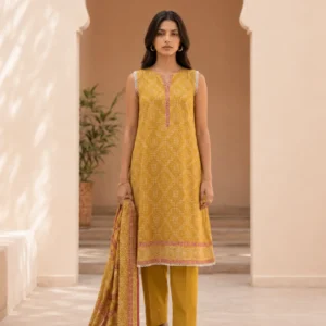 Elegant Design 100% Pure Lawn 3 Piece Suit By Zellbury