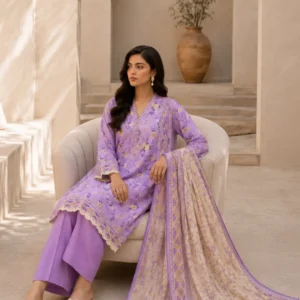Trending Design 100% Pure Lawn 3 Piece Suit By Zellbury