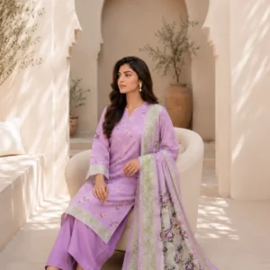 Top-Trending Design 100% Pure Lawn 3 Piece Suit By Zellbury