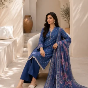 Top-Notch Design 100% Pure Lawn 3 Piece Suit By Zellbury