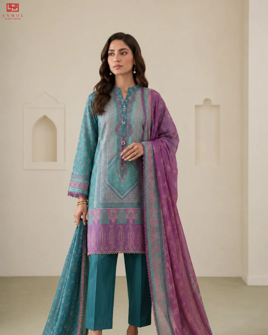 Zellbury Top-Notch Digital Printed Pure Lawn - 3 Piece Suit - Image 2