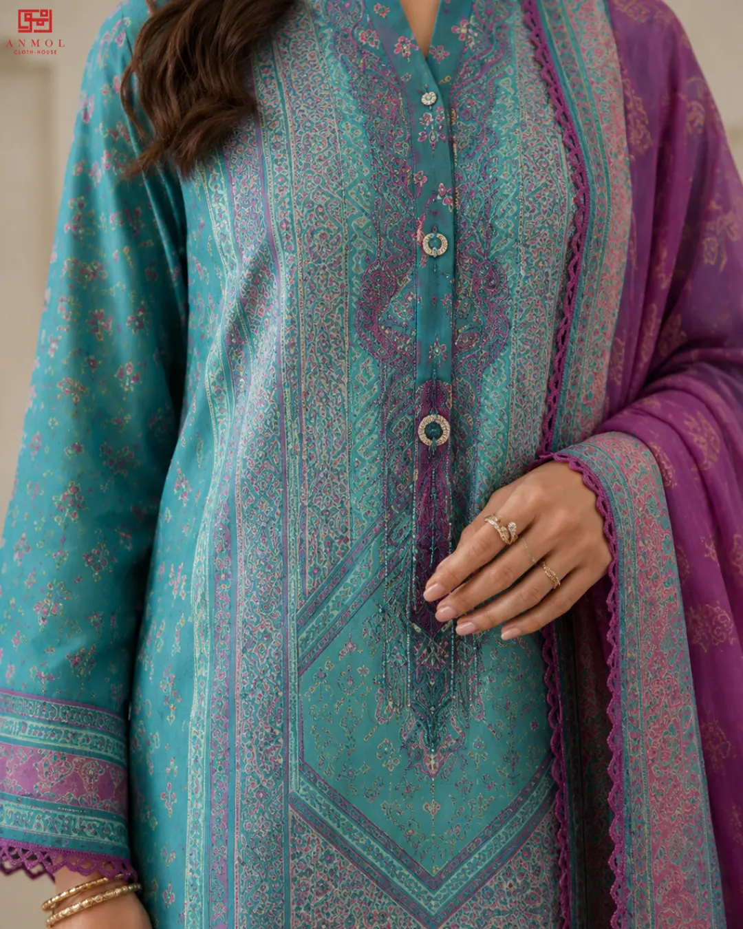 Zellbury Top-Notch Digital Printed Pure Lawn - 3 Piece Suit - Image 3
