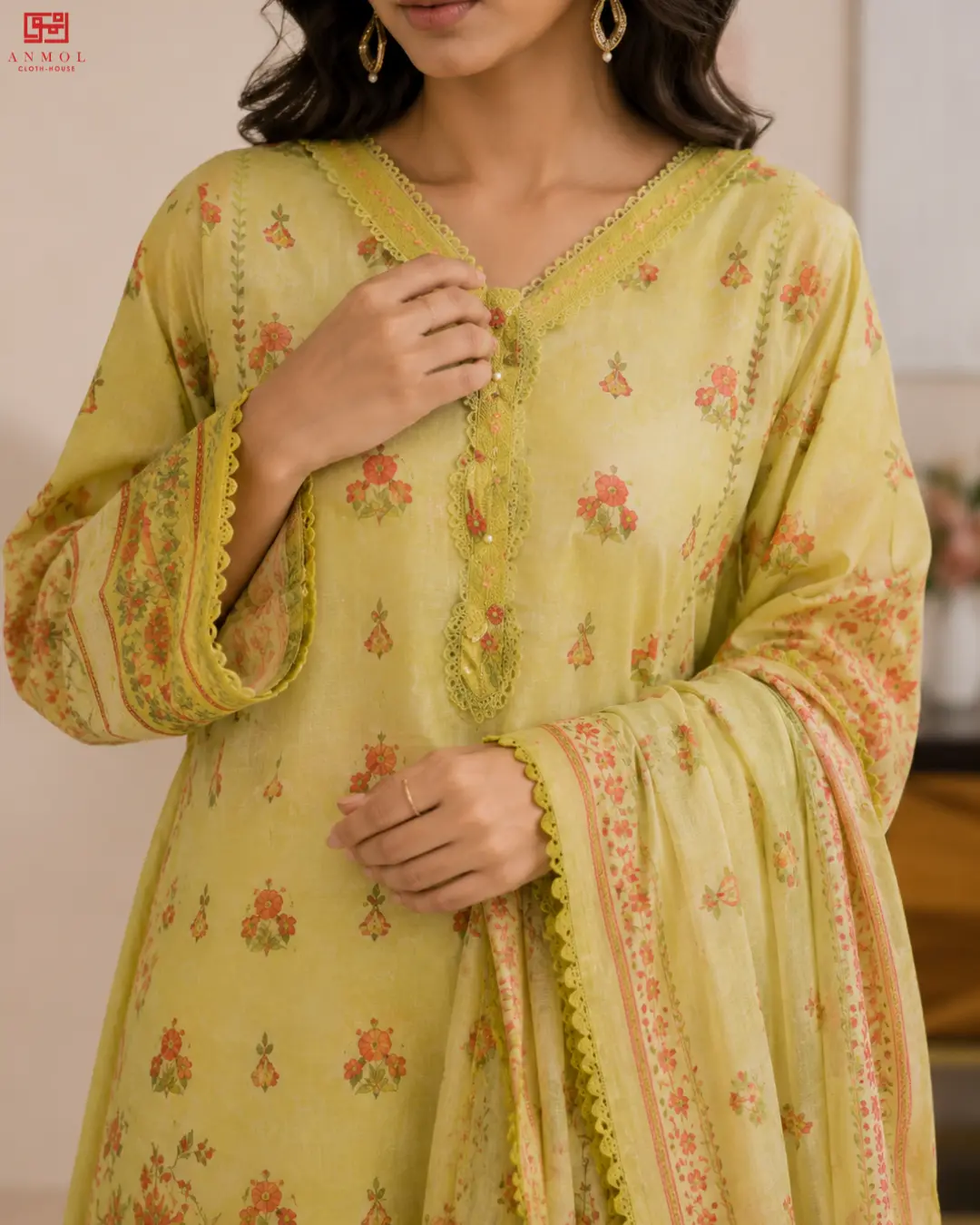 ZELLBURY – Premium 100% Pure 3 Piece Trending Lawn Suit - Image 3
