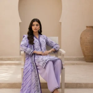 ZELLBURY – Premium 100% Pure 3 Piece Top-Notch Lawn Suit