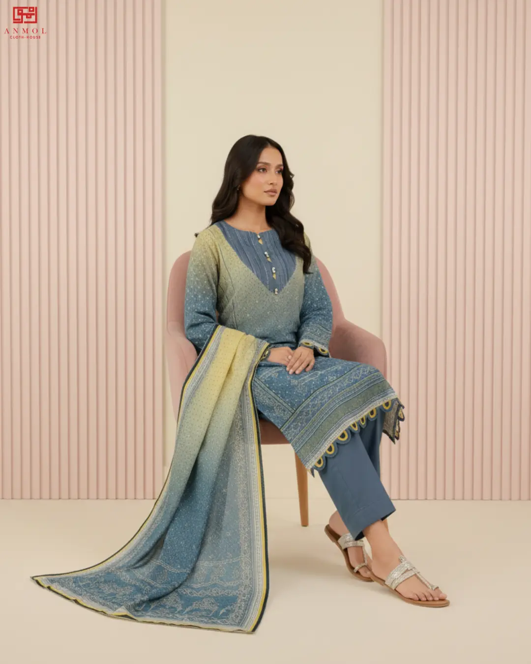 ZELLBURY – Premium 100% Pure 3 Piece Top-Trending Lawn Suit