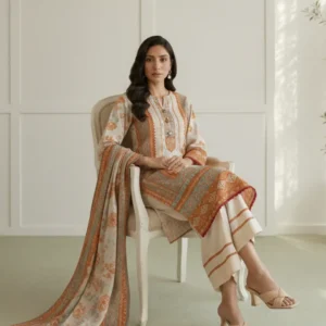 ZELLBURY – Elegant Design 100% Pure Lawn 3 Piece Suit