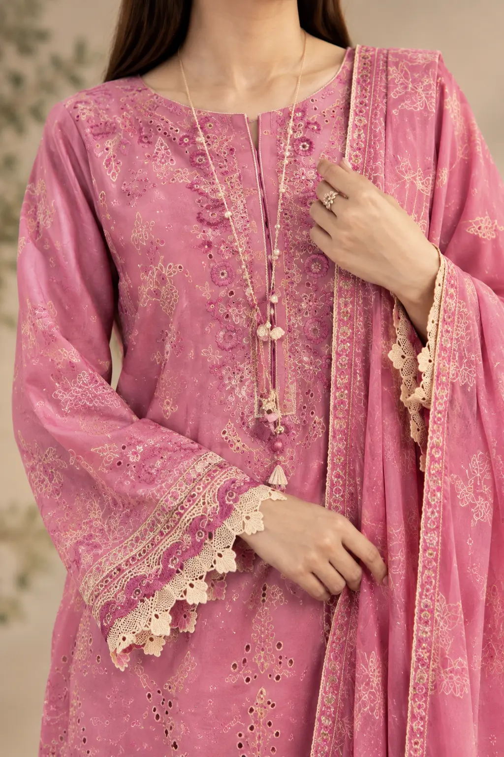 MAHAY Women's Elegant Embroidered Lawn - 3 Piece Suit - Image 2