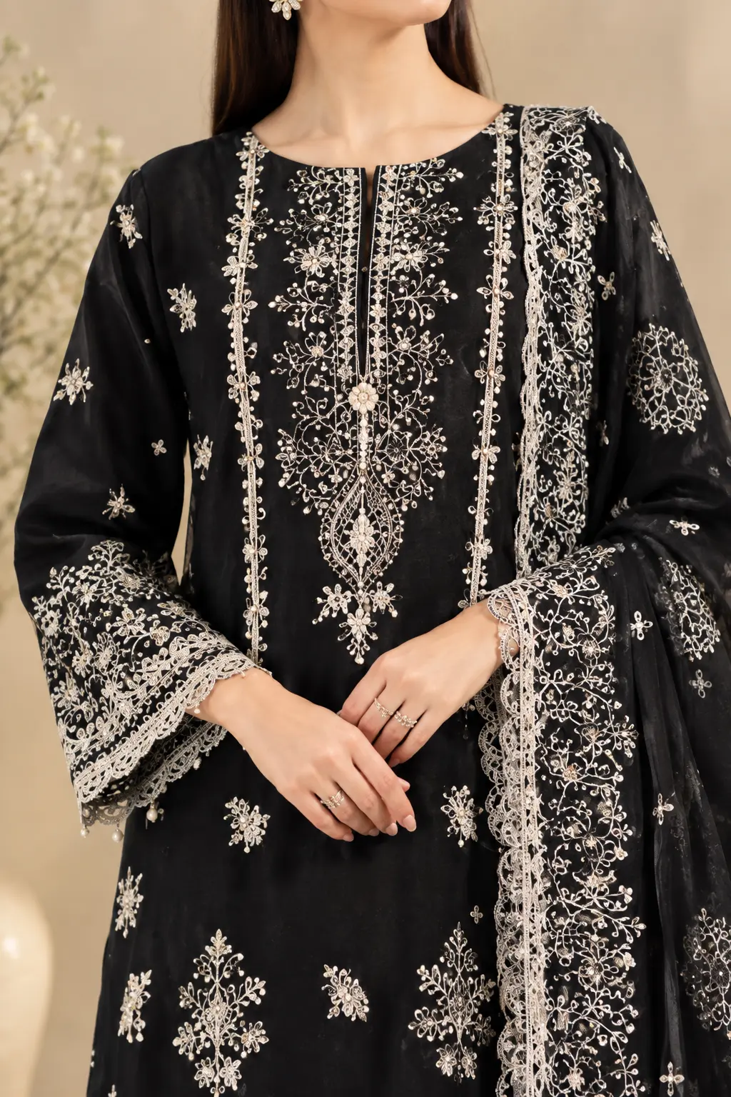 MAHAY Women's Top-Notch Embroidered Lawn - 3 Piece Suit - Image 2
