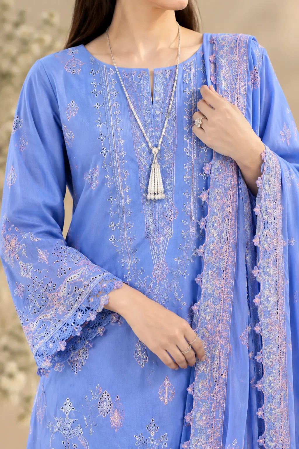 MAHAY Women's Premium Embroidered Lawn - 3 Piece Suit - Image 2